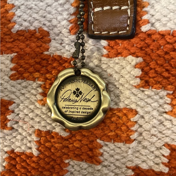 Patricia Nash Chennai Orange and White Patterned Tote - Picture 5 of 11